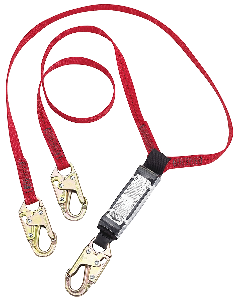 DYNAMIC SAFETY FP7361116 Double Leg Y-Lanyard w/Energy Absorber, Snap Hook,  6ft - Jireh Tools
