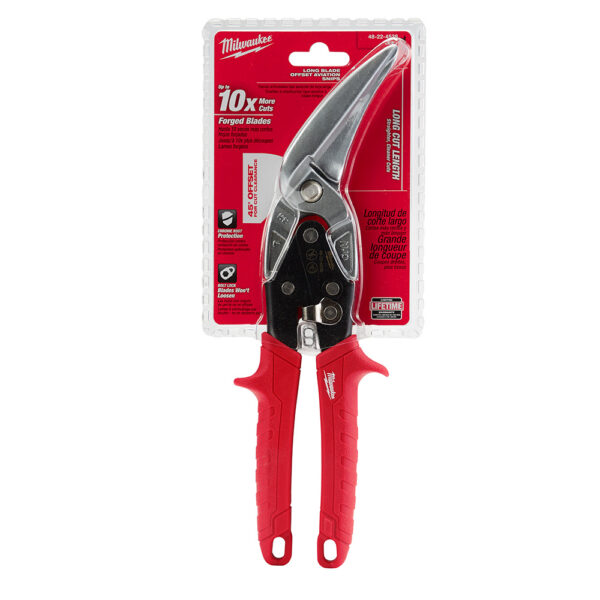 MILWAUKEE 48-22-4538 Long Cut Offset Left Aviation Snips