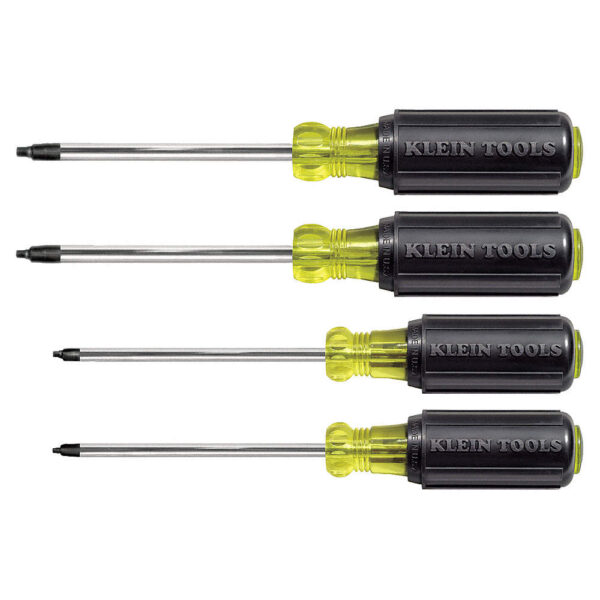 KLEIN 85664 Screwdriver Set, Square Recess, 4-Piece