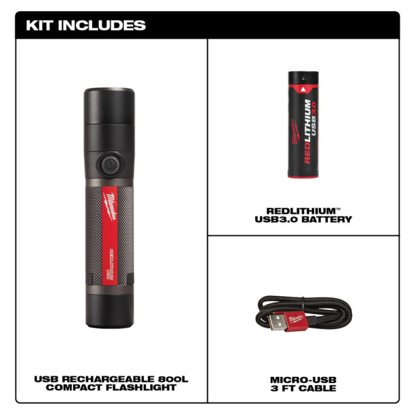 MILWAUKEE 2160-21 USB Fixed Flashlight - Image 2