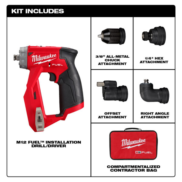 MILWAUKEE 2505-20 M12 Fuel Installation Drill/Driver Bare Tool - Image 3