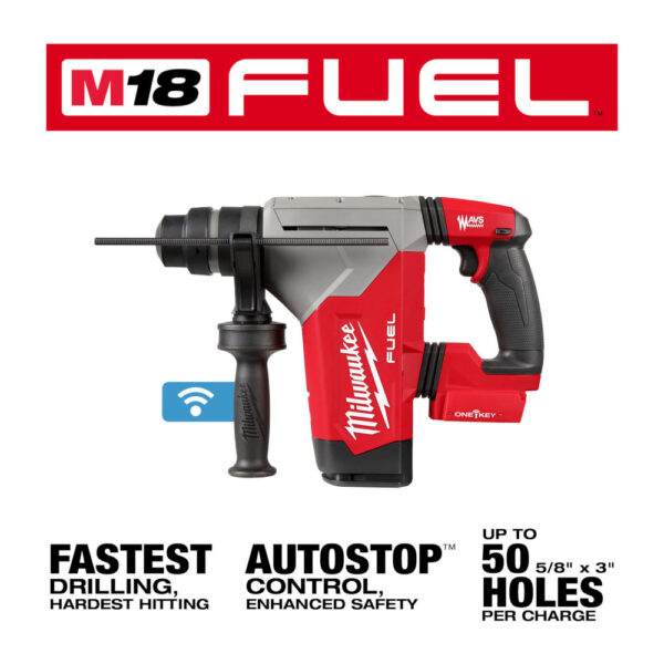 MILWAUKEE 2915-20 M18 Fuel 1-1/8" SDS+ Rotary Hammer Tool Only - Image 2