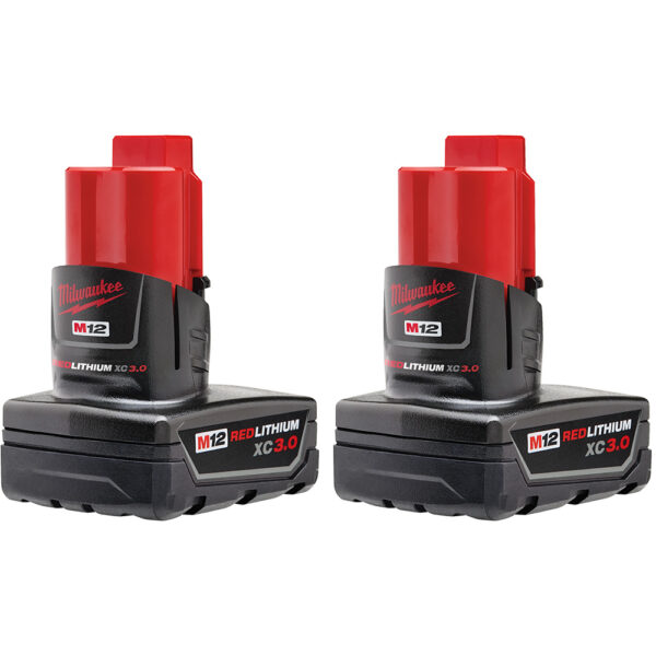 MILWAUKEE 48-11-2412 M12 RedLithium 3.0Ah Battery 2-Pack - Image 2