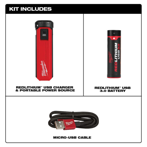 MILWAUKEE 48-59-2013 RedLithum USB Charger & Portable Power Source Kit - Image 2