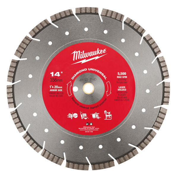 MILWAUKEE 49-93-7140 14" Diamond Universal Segmented-Turbo - Image 2