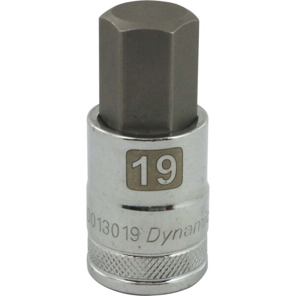 DYNAMIC TOOLS D013019 1/2" Drive 19mm Hex Bit Socket