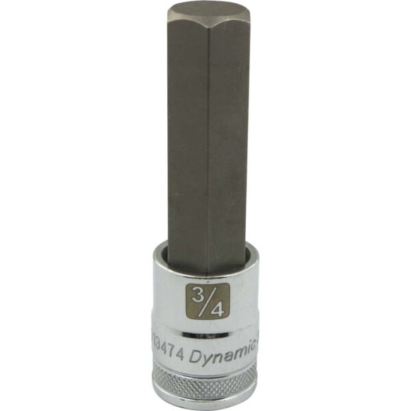 DYNAMIC TOOLS D013474 1/2" Drive 3/4" Hex Bit Socket Long