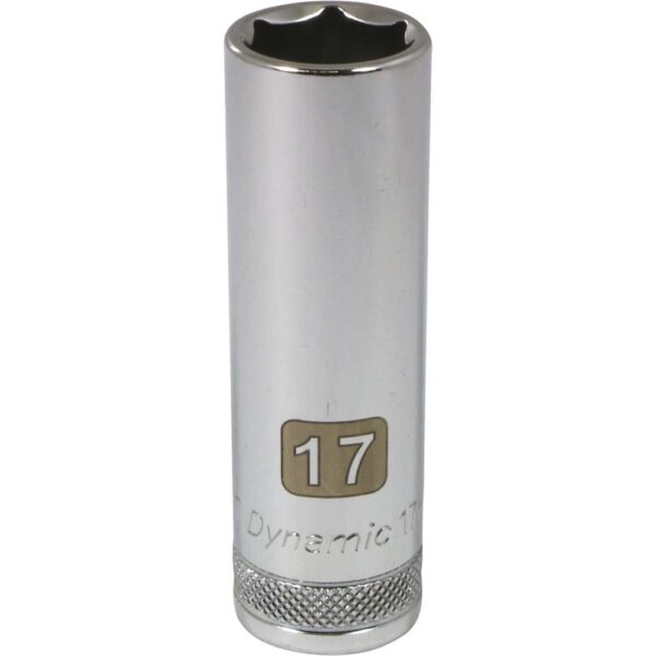 DYNAMIC TOOLS D016217 1/2" Drive 6Pt 17mm Deep Chrome Socket