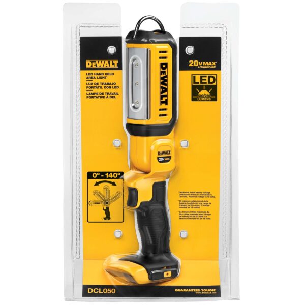 DEWALT DCL050 20V MAX LED Hand Held Area Light (500 and 250 Lumens)