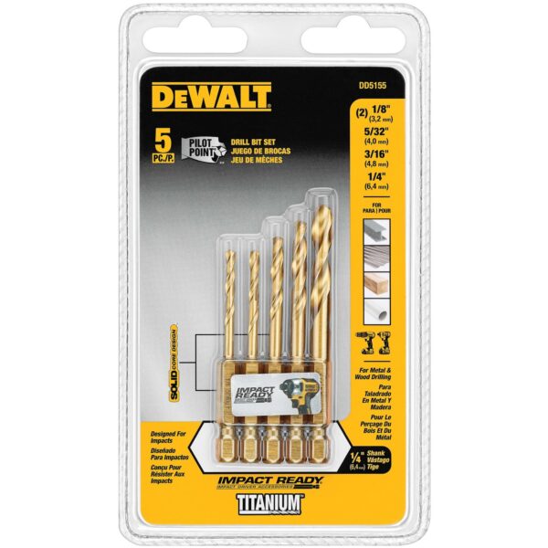 DEWALT DD5155 5 PC TITANIUM IR SET