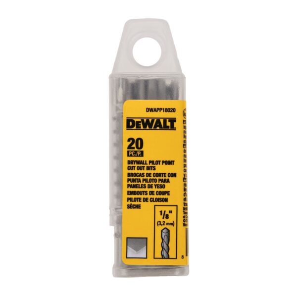 DEWALT DWAPP18020 1/8" DWALL PILOTPOINT CUTOUT BIT20