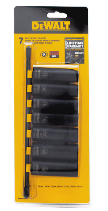 DEWALT DWMT74449OSP Deep Impact Socket Set (Metric) 7pc - Jireh Tools
