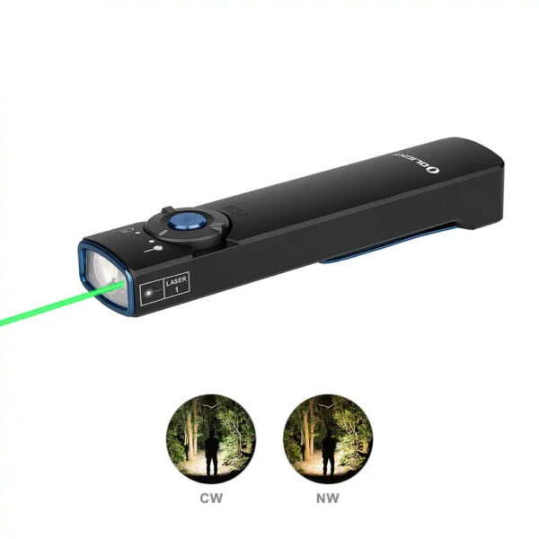 OLIGHT O-AKFD-ODGN-CW-CA Arkfeld Flat Flashlight with Green Laser & White Light