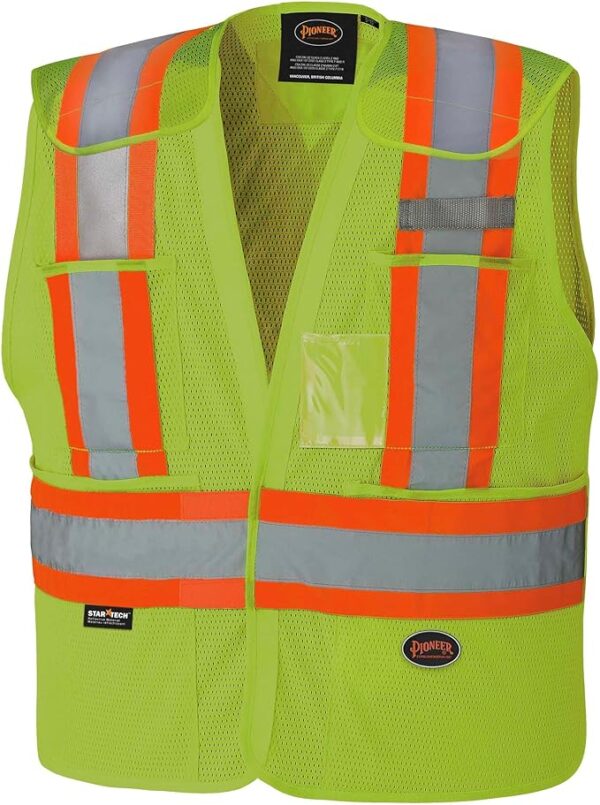 PIONEER V1021560-L/XL Safety Vest Poly Mesh Yellow/Green Lg