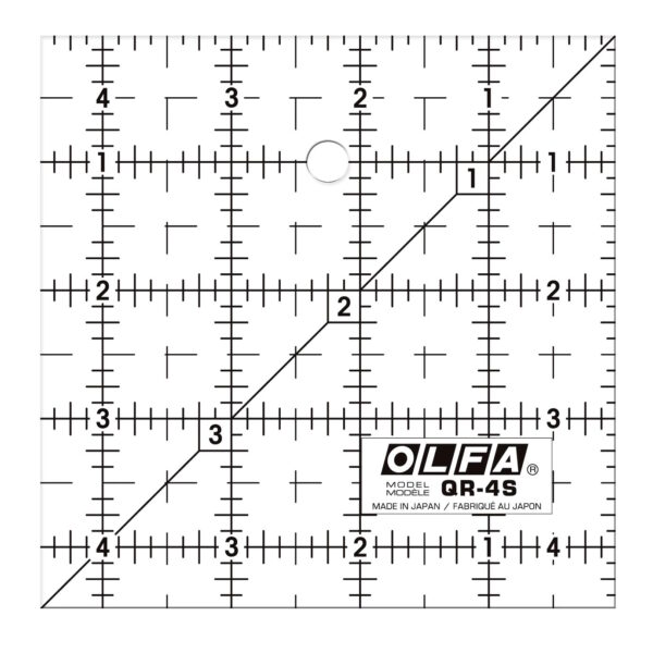 OLFA 1071797 QR-4S 4 1/2" Square Frosted Acrylic Ruler