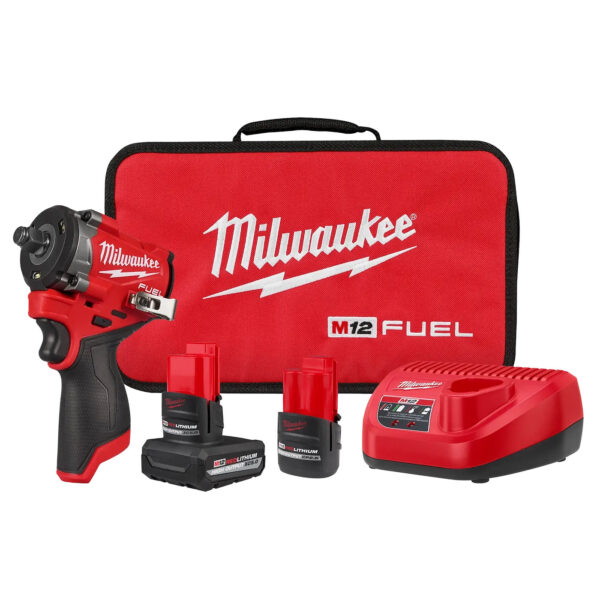 MILWAUKEE 2563-22 M12 FUEL™ Stubby 1/2" Impact Wrench 2 Battery Kit