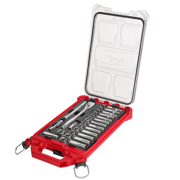 MILWAUKEE 48-22-9482 3/8" 32pc Ratchet and Socket Set in PACKOUT - Metric - Image 2