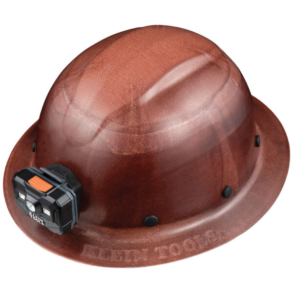 KLEIN 60447 Non-Vented Full Brim Hard Hat KONSTRUCT Pattern w/ Headlamp