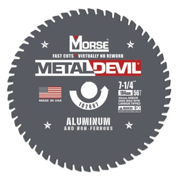 MK MORSE CSM7255658FNFC Circular Saw Blade 7-1/4" Aluminum & Non Ferrous 56T