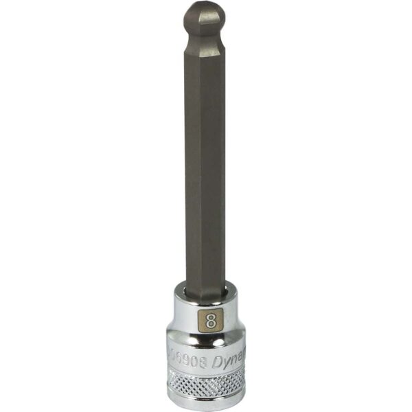 DYNAMIC TOOLS D006908 3/8" Drive Hex Bit Socket Ball Nose 8mm Long