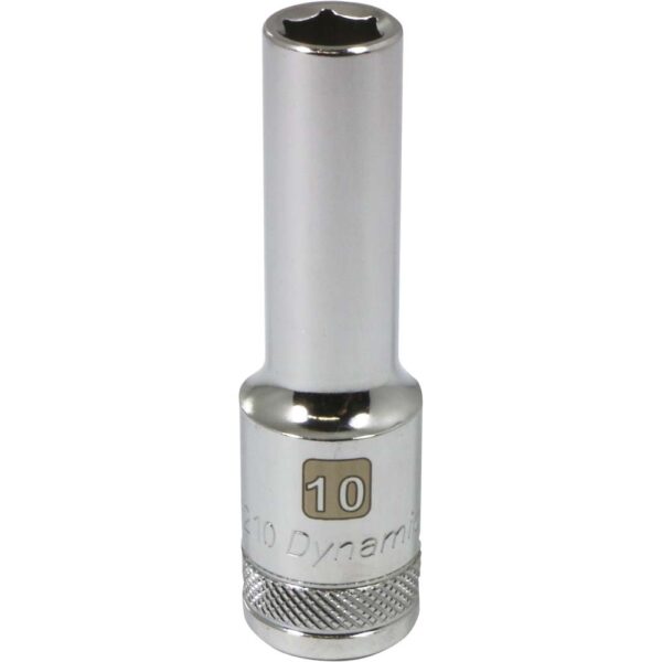 DYNAMIC TOOLS D016210 1/2" Drive 6Pt 10mm Deep Chrome Socket