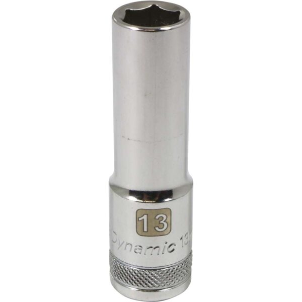 DYNAMIC TOOLS D016213 1/2" Drive 6Pt 13mm Deep Chrome Socket