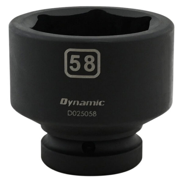 DYNAMIC TOOLS D025060 1" Drive 6Pt 58mm Standard Impact Socket