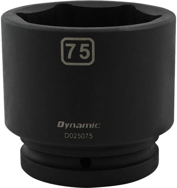 DYNAMIC TOOLS D025075 1" Drive 6Pt 75mm Standard Impact Socket