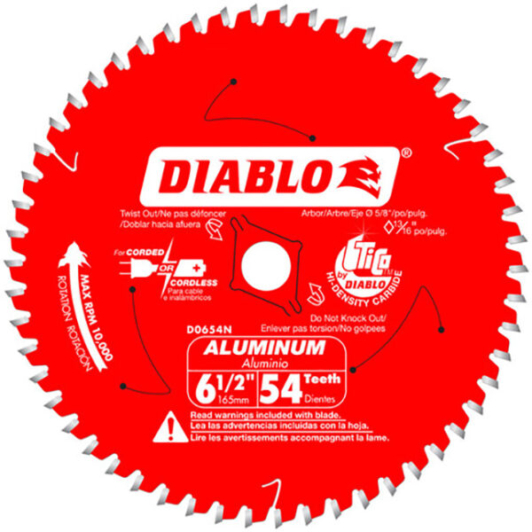 DIABLO D0654NA 6-1/2" x 54T Aluminum Circular Saw Blade