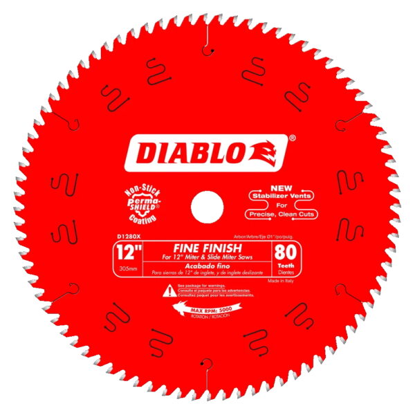 DIABLO D1280X 12" x 80T Fine Finish Circular Saw Blade