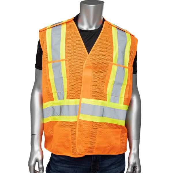 PIP TSV2OG23/23X Class 2 Tear-Away Vest Mesh, Orange 2XL-3XL