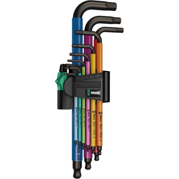 WERA WER-073593 950 SPKL/9 SM N Multicolour SB Long Arm Hex Key Set