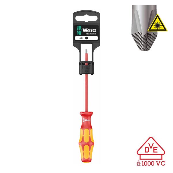 WERA WER-05100001001 160I 0.5 X 3.0 X 100 Mm Hang-Tag Vde-Insulated Screwdriver