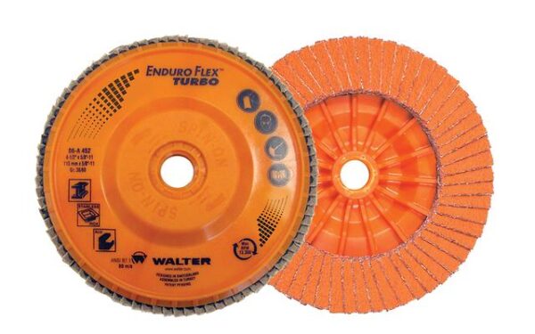 WALTER 06A512 5"x7/8" 36/60 Grit Flap Disc ENDURO-FLEX TURBO