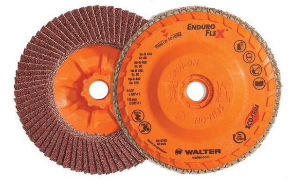 WALTER 06B454 4-1/2'' 40 Grit Aluminum Spin-On Disc ENDURO-FLEX