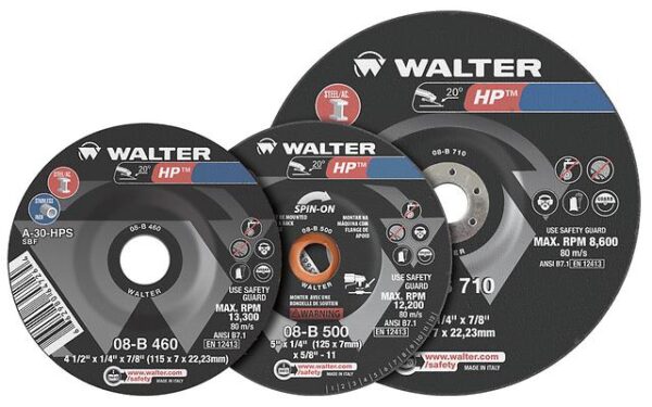 WALTER 08B710 7"x1/4" HP Depressed Center Grinding Wheel