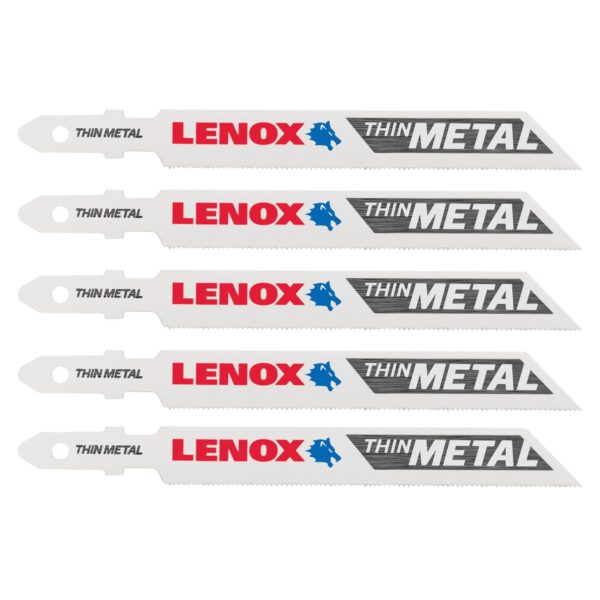 LENOX 1991572 Metal 3-5/8 X 3/8 24TPI T-Shank Jig Saw Blades 5PK