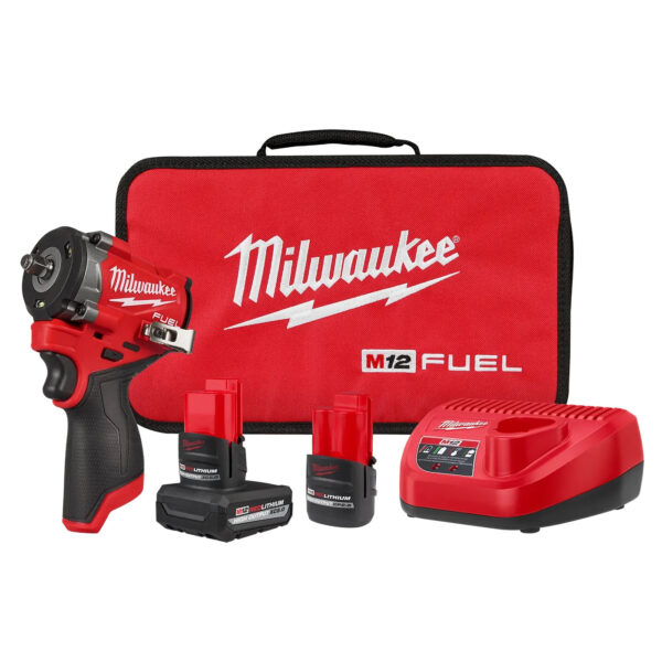 MILWAUKEE 2562-22 M12 FUEL™  Stubby 3/8" Impact Wrench 2 Battery Kit