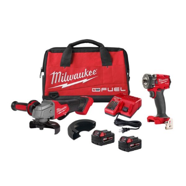 MILWUKEE 2991-22 M18 FUEL™ Compact Impact Wrench and Grinder 2-Tool Combo Kit