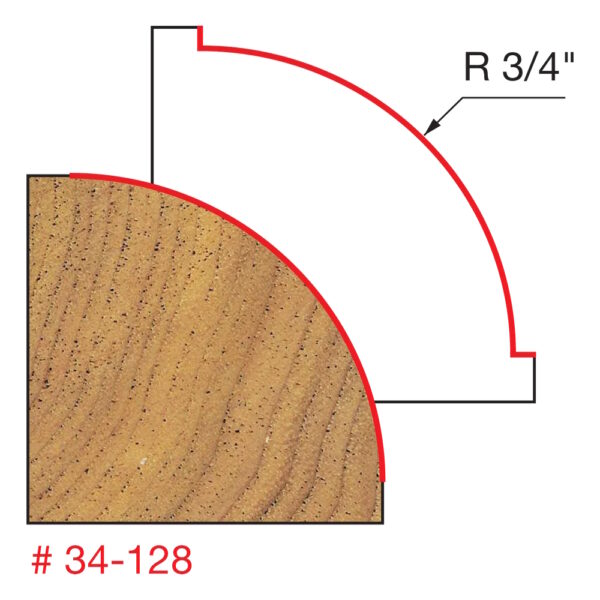 FREUD 34-128Q 3/4" Radius Rounding Over Bit - Image 2