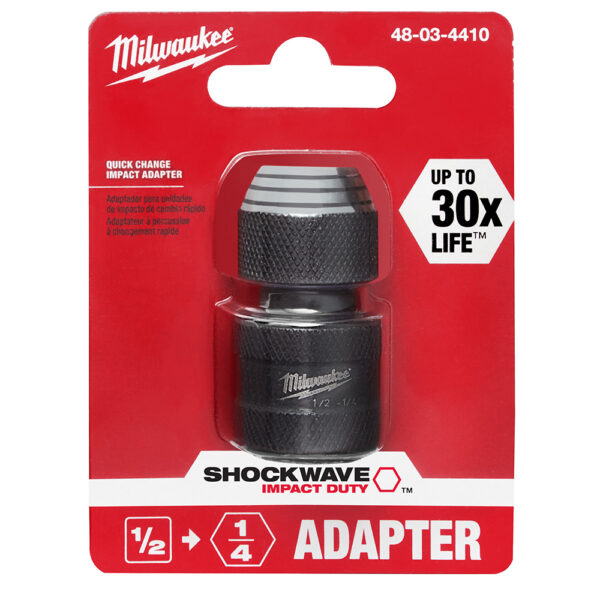 MILWAUKEE 48-03-4410 Shockwave 1/4" Hex to 1/2" Square Adapter