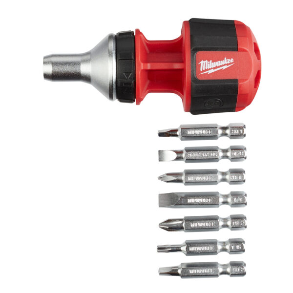 MILWAUKEE 48-22-2330 Mini Compact 8 in 1 Ratchet Multi Bit Screwdriver - Image 2