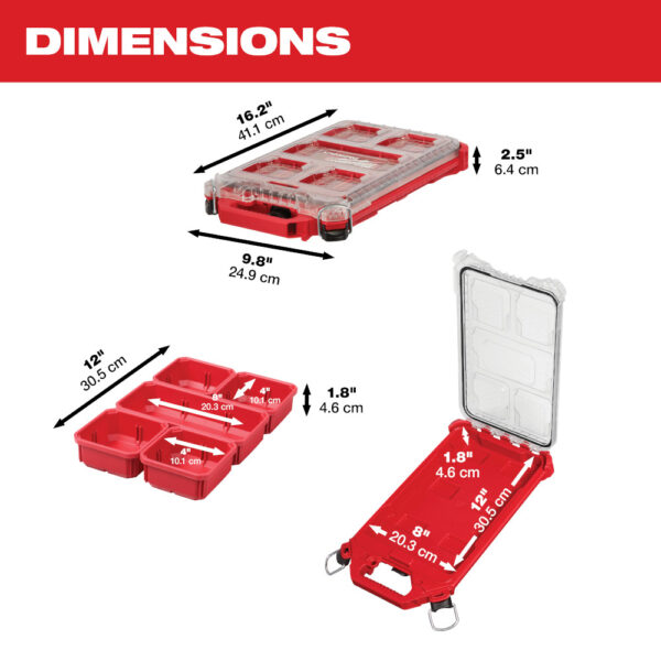 MILWAUKEE 48-22-8436 PACKOUT Compact Low-Profile Organizer - Image 2