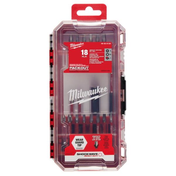 MILWAUKEE 48-32-5125 SHOCKWAVE Impact Duty Driver Bit Set (18-Piece)