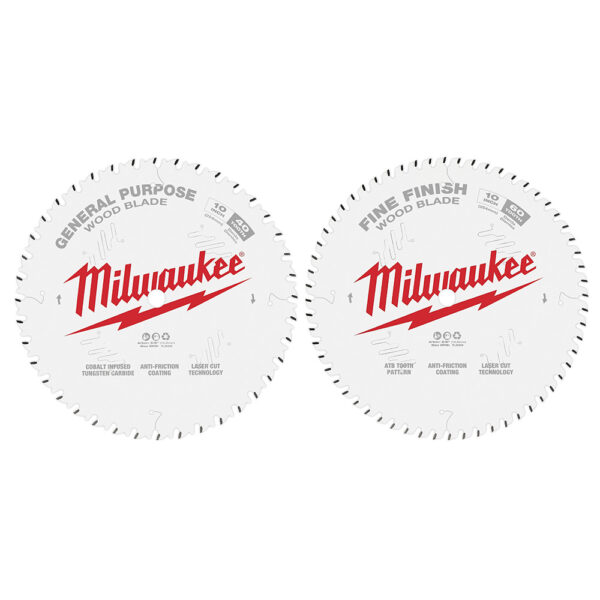 MILWAUKEE 48-40-1036 10" 40T + 60T Circular Saw Blades - Image 2