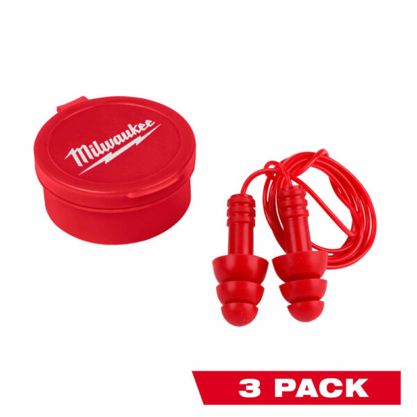 MILWAUKEE 48-73-3151 3PK Reusable Corded Earplugs - Image 3