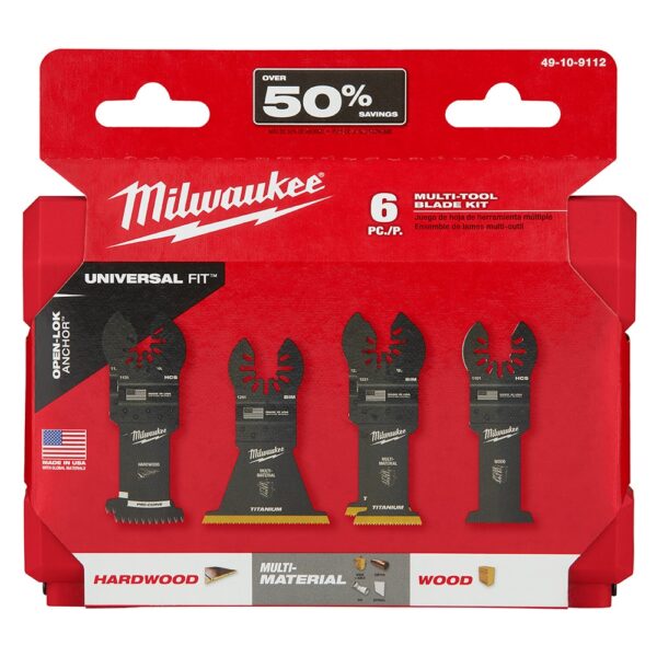 MILWAUKEE 49-10-9112 6PC Multi Tool Blade Kit