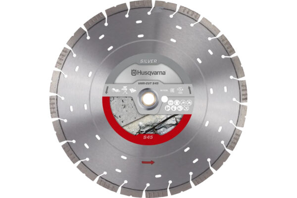 HUSQVARNA Diamond Blade 12" Silver S45 VARI-CUT (Soft/Hard RF Concrete/Brick)