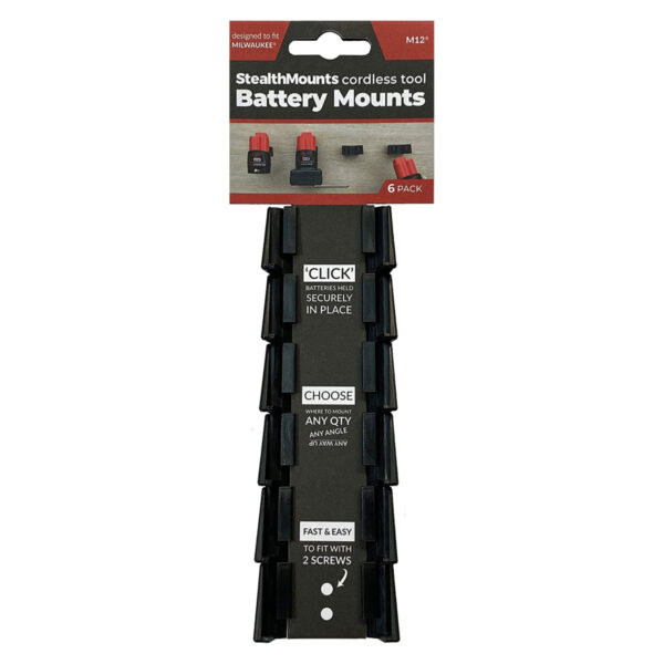 STEALTHMOUNT BM-MW12-BLK-6 M12 Battery Stealth Mounts (6 Pack) - Image 2