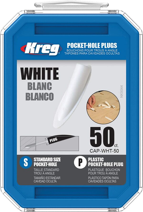 KREG CAP-WHT-50 White Plastic Plugs 50Pk